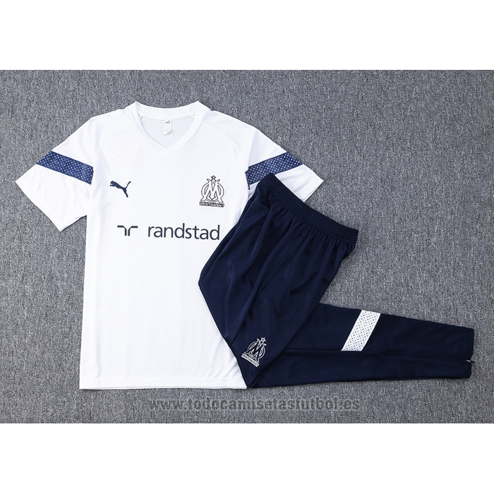 Chandal del Olympique Marsella Manga Corta 2022-2023 Blanco